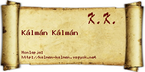 Kálmán Kálmán névjegykártya