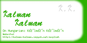 kalman kalman business card
